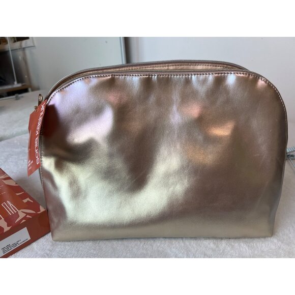 NWT Sonia Kashuk Dome Cosmetic Bag, Small Bag, Make-up Brush Set - Rose Gold Met - Picture 6 of 8